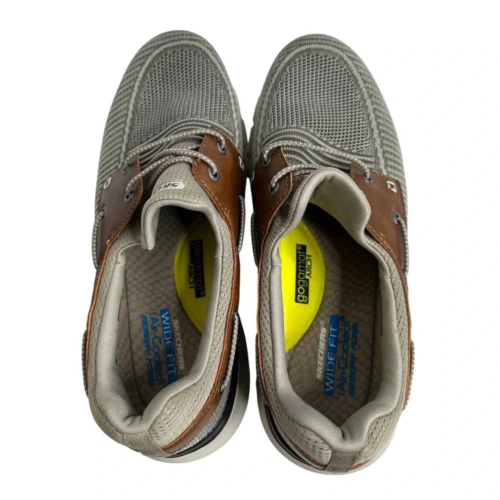 Skechers‎ Del Retto Slip on Men's Wide Fit Boat Shoes Sneakers Taupe Brown 11